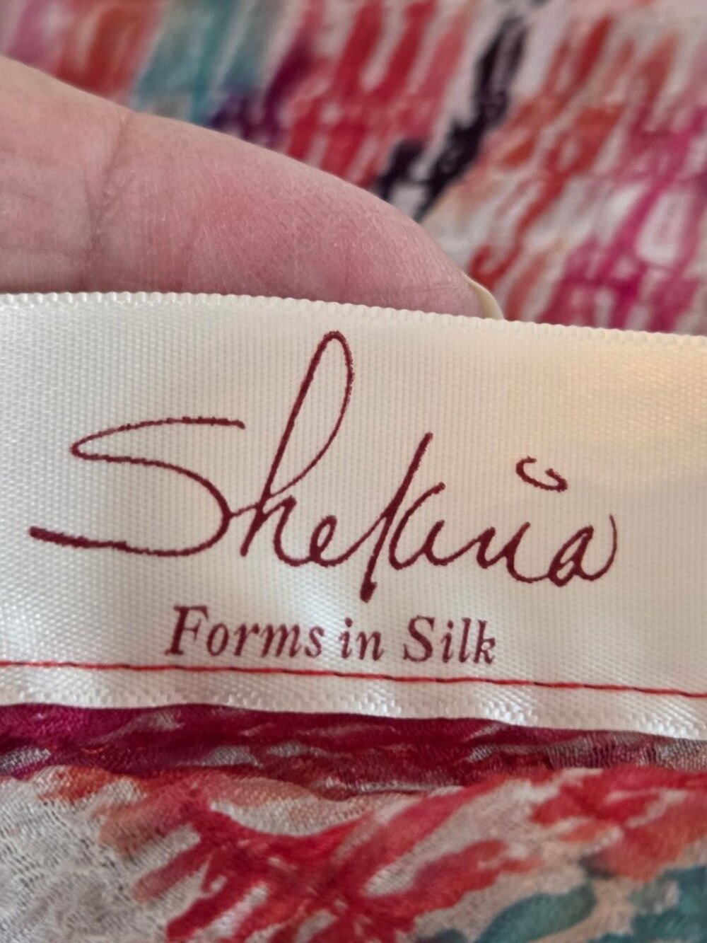 Shekina Hand-Painted & Sewn Silk Vest M Art To Wear Boho Open Front Crinkle - Picture 9 of 11